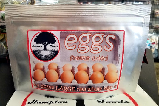 Unlock the culinary potential of Hampton Foods Freeze-Dried Free Range Powdered Eggs in your kitchen, mom's secret weapon for both everyday and emergency use! Perfect for moms on-the-go, hikers, homesteaders, campers, hunters, and everyone in between, our eggs elevate every dish with their rich flavor and versatility.