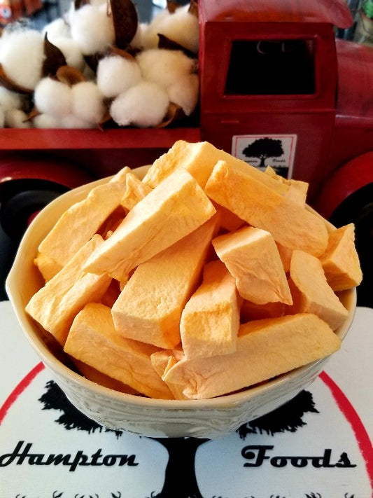 Freeze-Dried Cantaloupe! The Best Way to Enjoy Cantaloupe Anytime, Anywhere Are you a fan of fresh, juicy cantaloupe? Imagine having that same delicious flavor with an added crispy crunch that takes your taste buds to a whole new level. Hampton Foods is thrilled to present our latest innovation: Freeze-Dried Cantaloupe