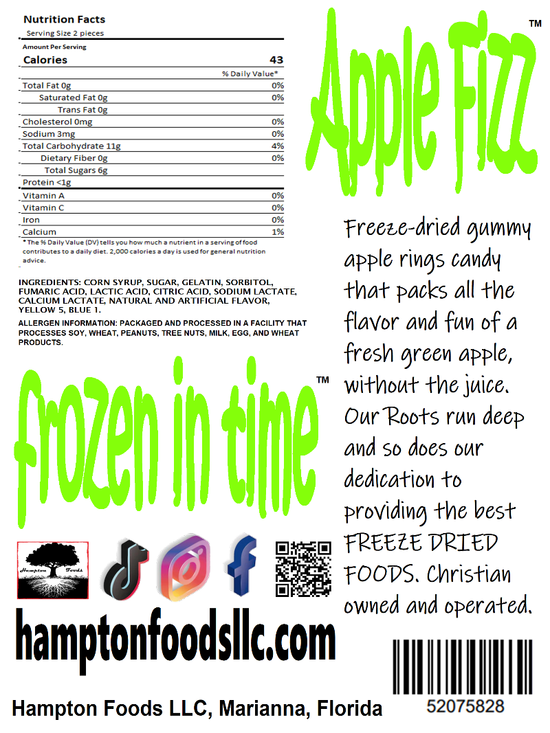 Introducing Hampton Foods' latest sensation – Apple Fizz! Brace yourselves for a taste bud revolution that will elevate your snacking experience to a whole new level! Imagine the delightful fusion of crispiness and intense sour apple flavor – that's exactly what our Apple Fizz brings to the table.