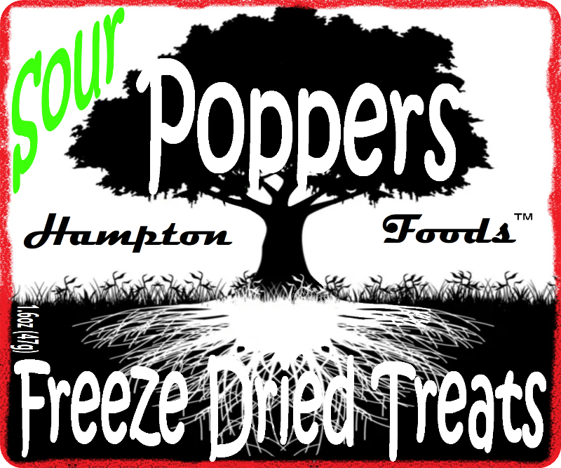 Front Label for Hampton Foods' Latest Sensation: Sour Poppers! π¬ Are you ready to embark on a flavor-packed adventure that will electrify your taste buds and leave you craving for more? Look no further, because Hampton Foods proudly presents our newest mouthwatering masterpiece: Sour Poppers!