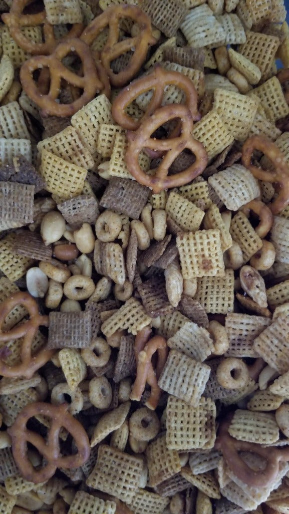 Introducing Hooser Daughters™ Bootheel Trash™ snack mix - a one-of-a-kind blend of your favorite cereals and mouth-watering flavors that will tantalize your taste buds and leave you craving for more!