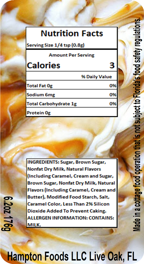 Caramel & Cream Popcorn Seasoning, a Highly Aromatic and Flavorful Blend. A Sweet Caramel Flavor and Aroma with Vanilla Notes. Easy to use! For Best Flavor Attitude, Apply to Hot Popcorn, Even Better Coated in Oil.