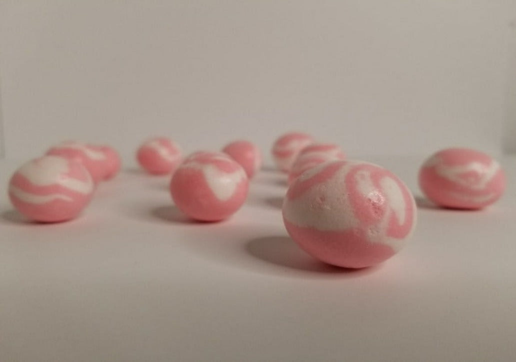 Cinna Bombs, Hampton Foods Freeze Dried Taffy that is a crispy crunch and full of cinnamon flavor that melts in your mouth like cotton candy. This item comes in a triple sealed 1.8oz bag.