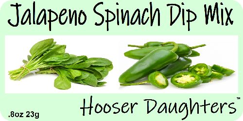 Introducing Hooser Daughters™ Jalapeno Spinach Dip Mix - the perfect blend of creamy spinach and zesty jalapeno flavors that will elevate your snacking game to a whole new level!