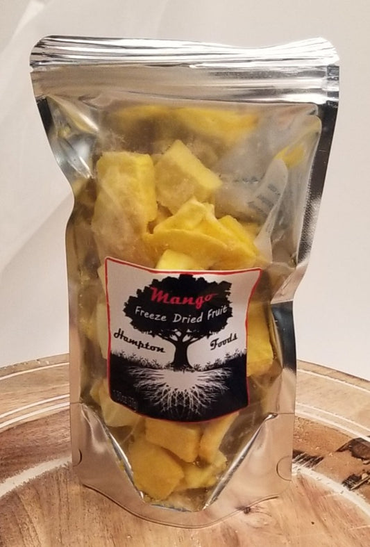 Mango is a perfect snack for on the go or just put some in your favorite smoothies in the morning for a delicious breakfast. Blend them with milk, almond milk and other fruits. They can also be used as toppings on yogurt, ice cream and more. A healthy freeze dried treat, equal to a medium sized mango! Packaged in a triple sealed, resealable bag.