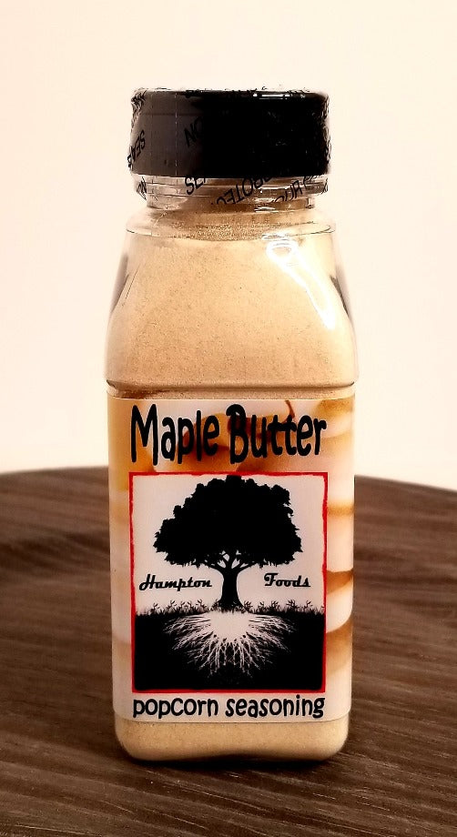 Maple Butter Popcorn Seasoning, a Highly Aromatic and Flavorful Blend. A Sweet Maple Butter Flavor and Aroma. Easy to use! For Best Flavor Attitude, Apply to Hot Popcorn, Even Better Coated in Oil.