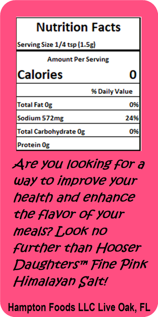 Our Himalayan salt is sourced directly from the foothills of the Himalayan mountains and is completely unprocessed, ensuring that all of its natural health benefits are preserved. Unlike traditional table salt, which is often stripped of its essential minerals, our Fine Pink Himalayan salt is packed with over 84 trace minerals, including calcium, potassium, magnesium, and iron.