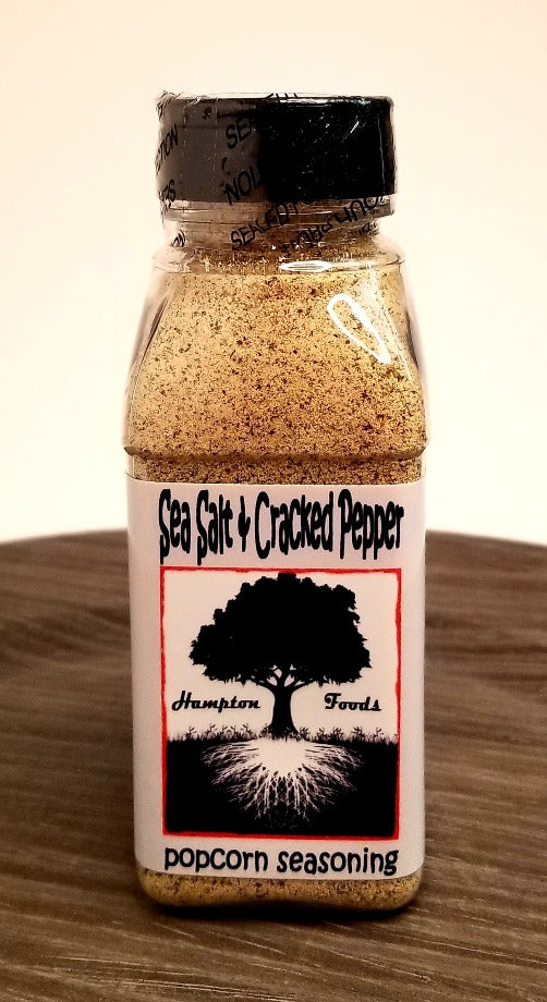 Sea Salt & Cracked Pepper Popcorn Seasoning, a Highly Aromatic and Flavorful Blend. A Popular Blend of Salt and Pepper with a Striking Flavor and Tangy Heat. Easy to use! For Best Flavor Attitude, Apply to Hot Popcorn, Even Better Coated in Oil.