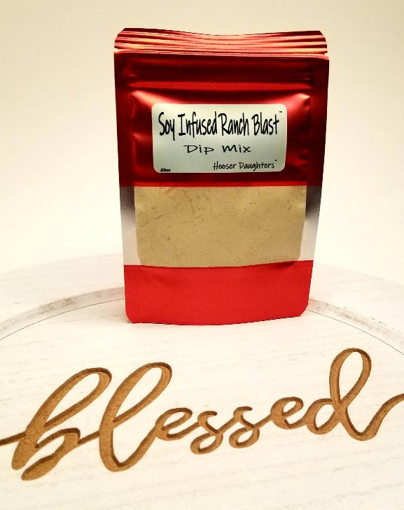 Are you ready for a flavor explosion in your mouth? Look no further than Hooser Daughters™ Soy Infused Ranch Blast Dip Mix! Our unique blend of zesty wasabi and savory soy flavors combined with a creamy ranch base will have your taste buds dancing with delight.