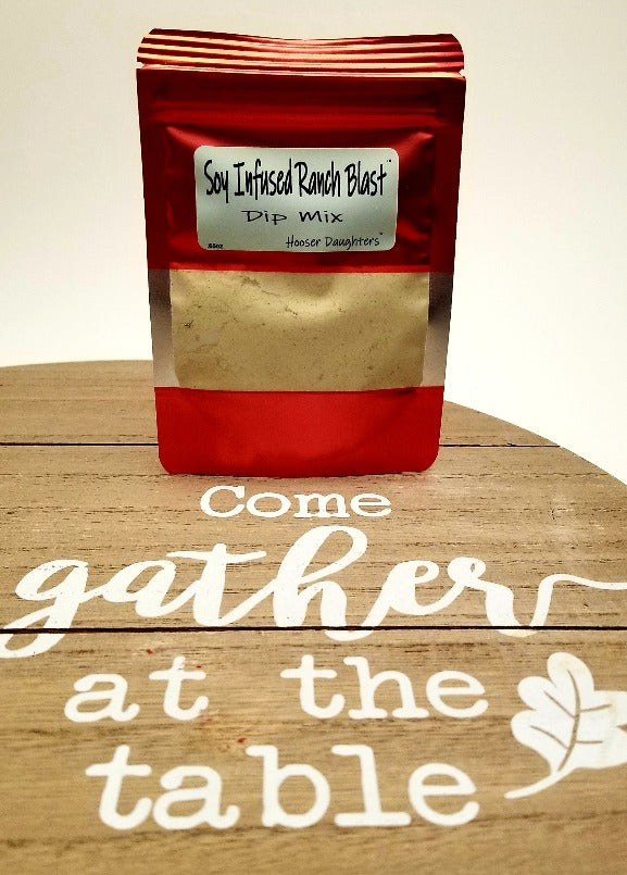 Are you ready for a flavor explosion in your mouth? Look no further than Hooser Daughters™ Soy Infused Ranch Blast Dip Mix! Our unique blend of zesty wasabi and savory soy flavors combined with a creamy ranch base will have your taste buds dancing with delight.