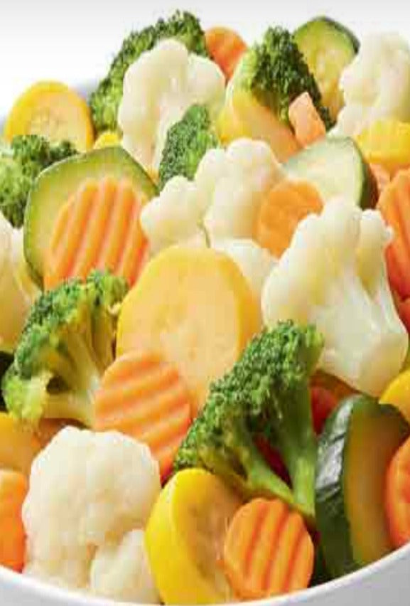 Veggie Medley, contains freeeze dried sliced carrots, zucchini & yellow squash, broccoli & cauliflower floret. Comes in a 7 mil mylar bag with a 300cc O2 absorber for long term storage (25 plus years) no refrigeration required.