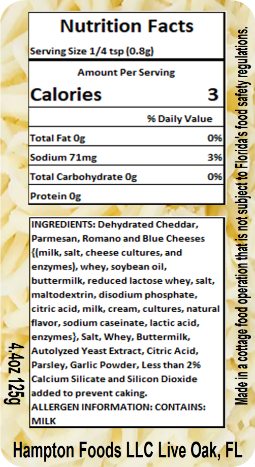 White Cheddar Cheese Popcorn Seasoning, a Highly Aromatic and Flavorful Blend of White Powder with Savory, Creamy and Cheesy Notes. Easy to use! For Best Flavor Attitude, Apply to Hot Popcorn, Even Better Coated in Oil.
