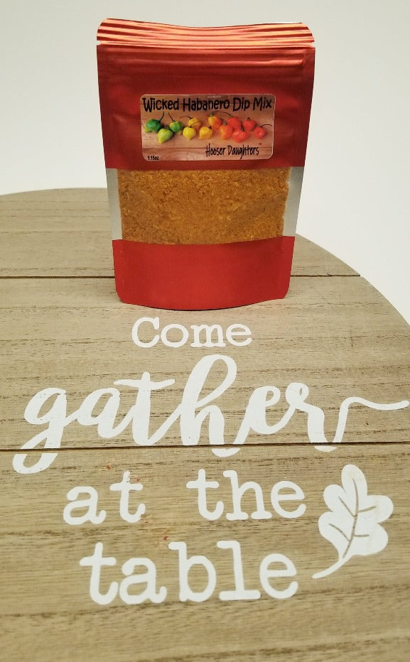 Introducing Hooser Daughters™ Wicked Habanero Dip Mix - the perfect blend of bold chili pepper aroma and mouth-watering flavor with a moderate to high heat kick. If you're a fan of spicy dips that pack a punch, this is the dip mix for you!