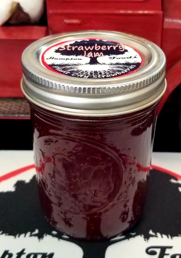 Delight in the sweet taste of Hampton Foods' Family Recipe Strawberry Jam. Perfect for toast, pastries, and desserts. Order now!