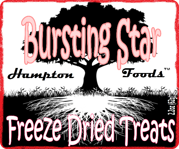 Bursting Star™ – A Crunchy Delight in Every Bite! Discover the delightful burst of flavors with Hampton Foods Bursting Star™ – the ultimate freeze-dried Starburst® experience. Each resealable bag is packed with a vibrant mix of your favorite fruity flavors: strawberry, cherry, orange, and lemon. 