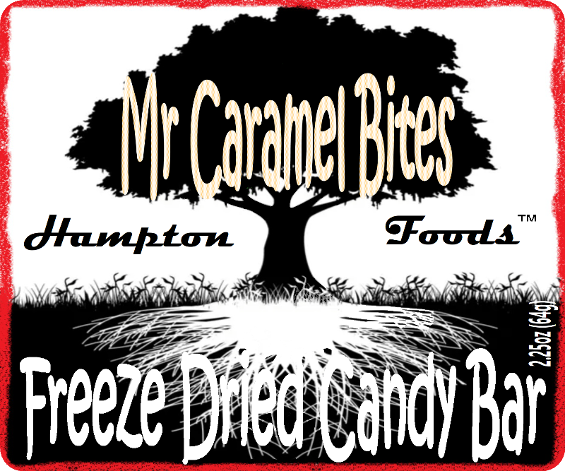 Hampton Foods' Freeze-Dried Delight - Mr Caramel Bites!  Introducing a New Chapter in Sweet Indulgence!  Embark on a taste adventure with our latest creation - Mr Caramel Bites! This delightful treat starts with a popular candy that you already love, freeze-dried to perfection, and now presented in a whole new form.