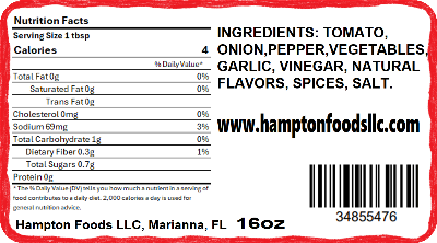 Enjoy the delicious, authentic taste of Hampton Foods' Family Recipe Salsa, available in a 16oz jar. Perfect for chips, tacos, and parties. Order now!