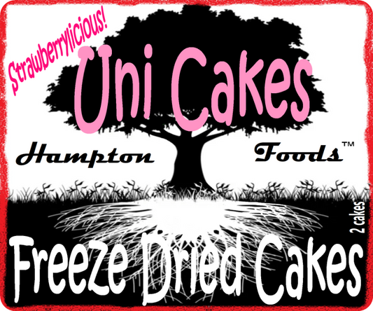 Introducing Hampton Foods' Uni Cakes: A Strawberry Symphony in Every Bite! Are you ready for a snack experience like never before? Hampton Foods proudly presents Uni Cakes – the iconic strawberry-flavored snack cakes you know and love, taken to a whole new level of flavor innovation through the magic of freeze-drying! 