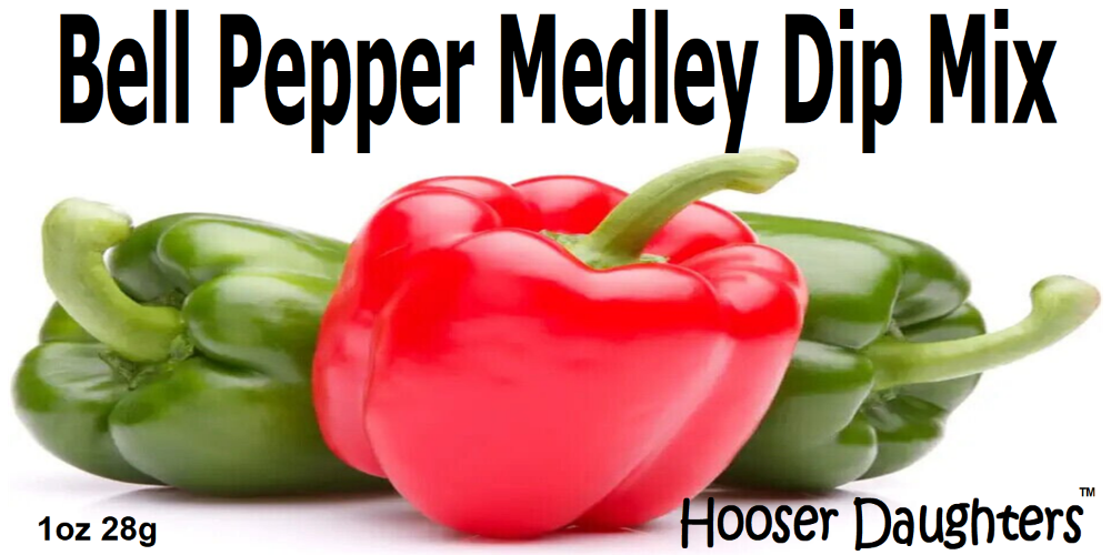 Introducing Hooser Daughters™ Bell Pepper Medley Dip Mix - the perfect addition to your snacking and entertaining needs! Our blend of red and green bell pepper with a hint of onion and garlic creates a burst of flavor that will leave your taste buds begging for more.