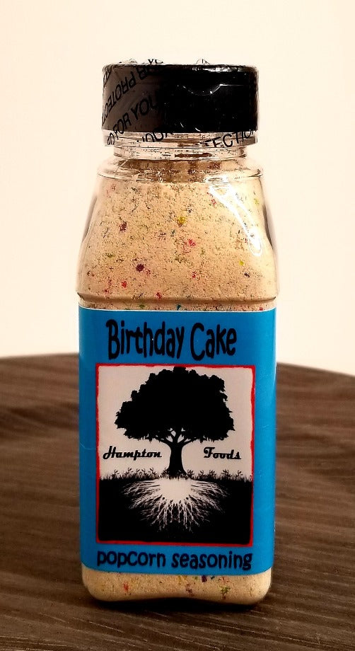 Birthday Cake Popcorn Seasoning, a Highly Aromatic and Flavorful Blend. Birthday Cake Colors Throughout with a Sweet Vanilla Flavor and Aroma. Easy to use! For Best Flavor Attitude, Apply to Hot Popcorn Popped in Oil.
