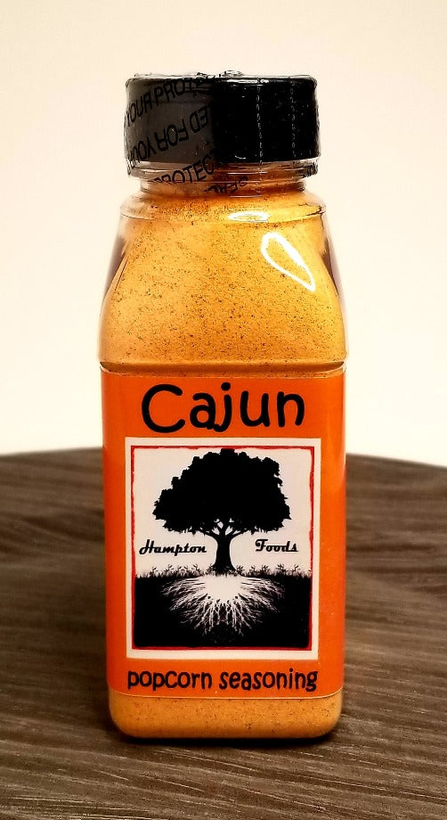 Cajun Popcorn Seasoning, a Highly Aromatic and Flavorful Blend. Cajun Profile with Spice, Dairy, and Heat Notes. Easy to use! For Best Flavor Attitude, Apply to Hot Popcorn, Even Better Coated in Oil.