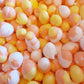 Candy Corn Bombs, it's fall yall! Try Hampton Foods freeze dried Candy Corn salt water taffy with a sweet and creamy flavor and amazing crunch that will keep you coming back whenever the cravings hit you! This item comes in a triple sealed, resealable 5x8 bag, 1.55 ounces.