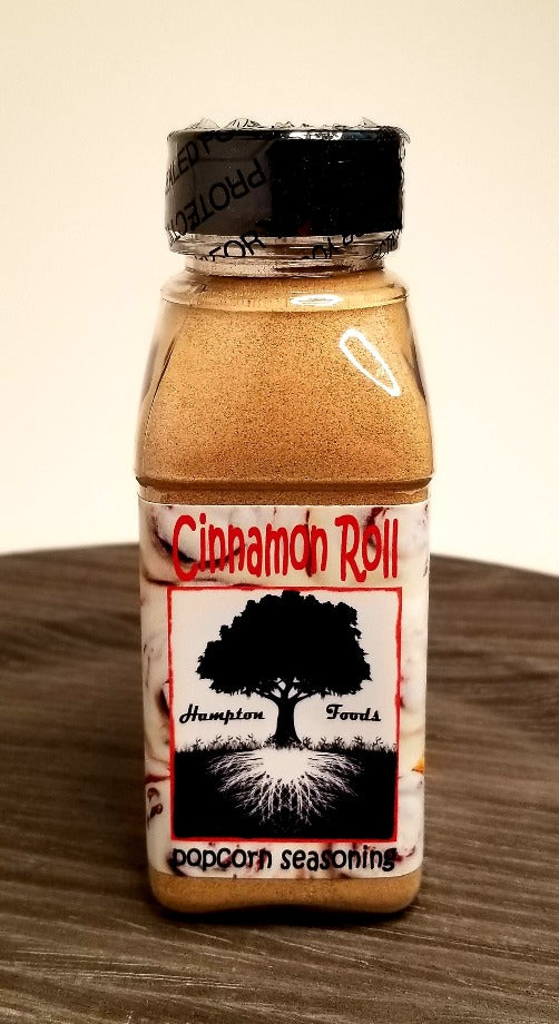 Cinnamon Roll Popcorn Seasoning, a Highly Aromatic and Flavorful Blend. A Cinnamon & Butter Flavor With a Cinnamon Roll Aroma. Easy to use! For Best Flavor Attitude, Apply to Hot Popcorn, Even Better Coated in Oil.