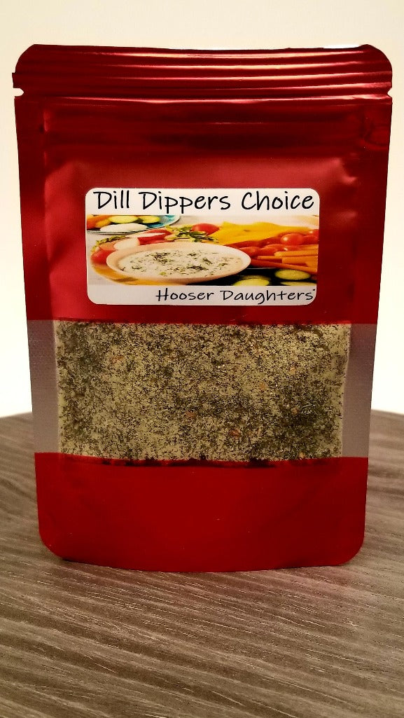 Hooser Daughters™ Dill Dippers Choice - the perfect savory dip mix to elevate your snack game! Made with a delicious blend of dill, herbs, and vegetables, this dip is the ultimate pairing for all your favorite dippables - from crunchy vegetables to crackers and chips.