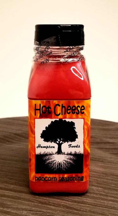 Hot Cheese Popcorn Seasoning, a Highly Aromatic and Flavorful Blend. A Moderate to Hot Cheddar Cheese Aroma and Flavor. Easy to use! For Best Flavor Attitude, Apply to Hot Popcorn, Even Better Coated in Oil.
