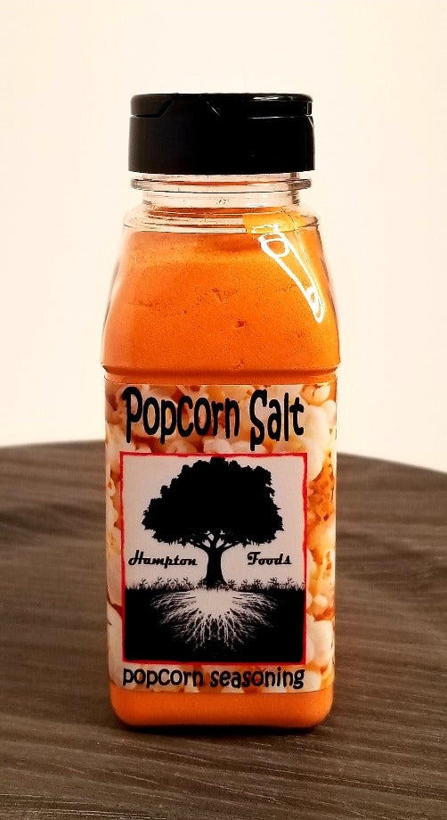 Popcorn Salt, a Fine Grain Popcorn Salt with Traditional Orange Color. Easy to use, a Little Goes a Long Way! For Best Flavor Attitude, Apply to Hot Popcorn, Even Better Coated in Oil.