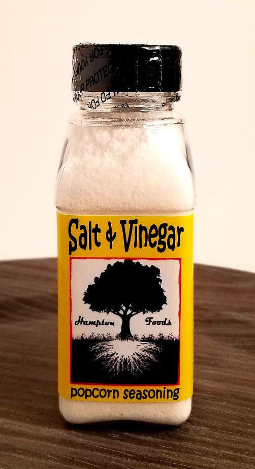 Salt & Vinegar Popcorn Seasoning, A Highly Aromatic and Flavorful Blend. Tart flavor like you find on your favorite chip! Easy to use! For Best Flavor Attitude, Apply to Hot Popcorn, Even Better Coated in Oil.