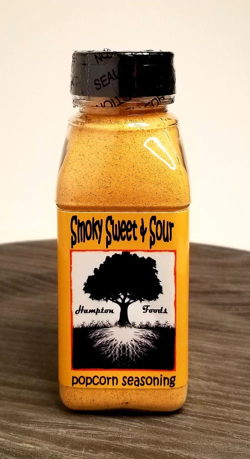 Smoky Sweet and Sour Popcorn Seasoning, a Highly Aromatic and Flavorful Blend. A Sweet, Sour and Smoky Flavor and Aroma With Some Savory Notes. Easy to use! For Best Flavor Attitude, Apply to Hot Popcorn, Even Better Coated in Oil.