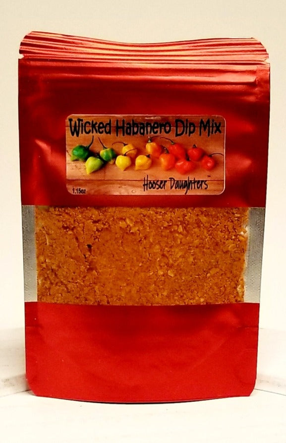 Introducing Hooser Daughters™ Wicked Habanero Dip Mix - the perfect blend of bold chili pepper aroma and mouth-watering flavor with a moderate to high heat kick. If you're a fan of spicy dips that pack a punch, this is the dip mix for you!