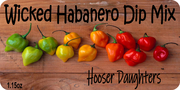 Introducing Hooser Daughters™ Wicked Habanero Dip Mix - the perfect blend of bold chili pepper aroma and mouth-watering flavor with a moderate to high heat kick. If you're a fan of spicy dips that pack a punch, this is the dip mix for you!